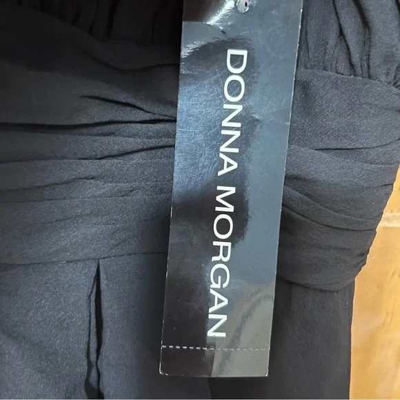 Donna Morgan Black Silk Dress Size 12 NWT - Picture 6 of 9